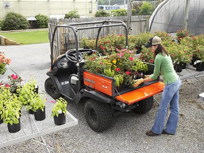 Kubota RTV utility vehicle flower garden